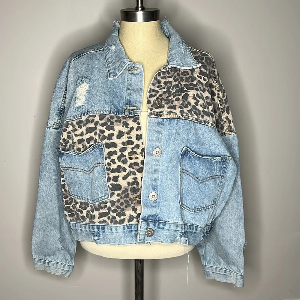 POL Denim & Leopard Jacket - Picture 2 of 6